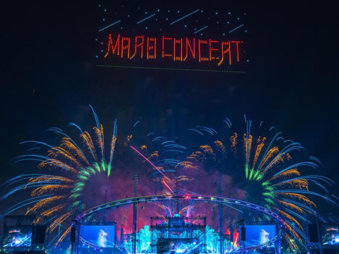 南京汤山华晨宇演唱会焰火秀